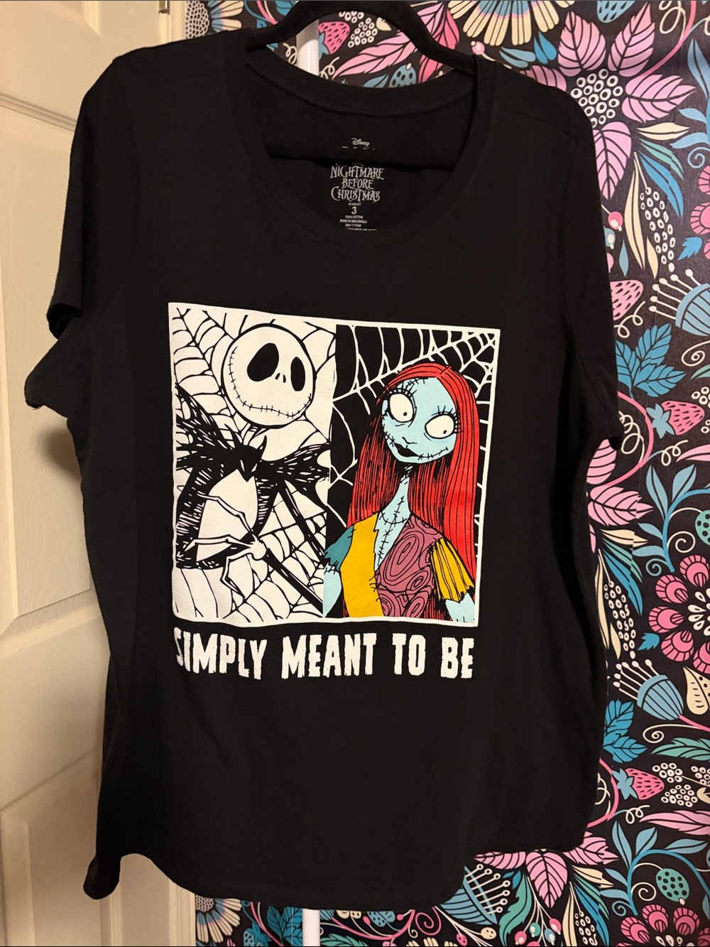Disney Black Nightmare Before Christmas Jack & Sally Graphic Tee